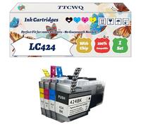 Compatible for Brother LC424 Ink Cartridges Work for Brother DCP-J1200W Printers, with Chip, High Yield 750 Pages, High-Definition Printing (1 Set)