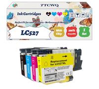 Compatible for Brother LC527 Ink Cartridges for Brother MFC-J4350DW MFC-J4550DW Printer, with Chip, High Yield 3000 Pages, High-Definition Printing (1 Set)