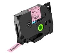 Compatible for Brother P-Touch Label Printers | 12mm Non-Adhesive Satin Ribbon (TZe R234) for Gift Packing & Decorative Labeling(1PK Black on Pink)