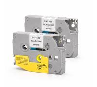 Compatible for Brother P-Touch Label Tape 12mm 0.47 Laminated TZe-231 TZ-231 TZe231 Black on White Tze Tape 12mm Brother Label Printer PT-1000 H110 H108 H200 E110 H105 H100R H101C (Pack of 2)