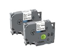 Compatible for Brother PTD210 PTH110 Label Maker, 12mm Satin Ribbon Label Tape 2/5/10 Pack (Replaces TZe-R231 RN34 RW34)(2PK Black on White)