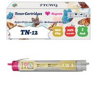 Compatible for Brother TN-12 Toner Cartridges Work for Brother HL-4200CN Printers, with Chip, High Yield 9000 Pages, High-Definition Printing (1 Pack Magenta)