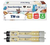 Compatible for Brother TN-12 Toner Cartridges Work for Brother HL-4200CN Printers, with Chip, High Yield 9000 Pages, High-Definition Printing (2 Pack Black)