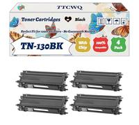 Compatible for Brother TN-130BK Toner Cartridges Work for Brother DCP-9040CN DCP-9042CDN DCP-9045CDN Printers, with Chip, High Yield 3500 Pages, High-Definition Printing (4 Pack Black)