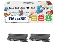 Compatible for Brother TN-130BK Toner Cartridges Work for Brother DCP-9040CN DCP-9042CDN DCP-9045CDN Printers, with Chip, High Yield 3500 Pages, High-Definition Printing (2 Pack Black)