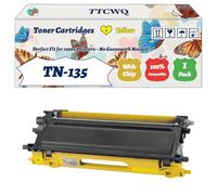 Compatible for Brother TN-135 Toner Cartridges Work for Brother DCP-9040CN DCP-9042CDN DCP-9045CDN Printers, with Chip, High Yield 6000 Pages, High-Definition Printing (1 Pack Yellow)