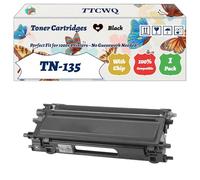 Compatible for Brother TN-135 Toner Cartridges Work for Brother DCP-9040CN DCP-9042CDN DCP-9045CDN Printers, with Chip, High Yield 6000 Pages, High-Definition Printing (1 Pack Black)
