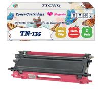 Compatible for Brother TN-135 Toner Cartridges Work for Brother DCP-9042CDN DCP-9045CDN HL-4040CDN HL-4050CDN Printers (1 Pack Magenta)