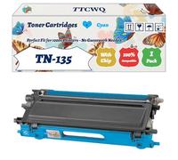 Compatible for Brother TN-135 Toner Cartridges Work for Brother HL-4040CN HL-4050CDNLT MFC-9440 MFC-9450 MFC-9840 DCP-9042 Printers (1 Pack Cyan)