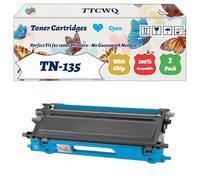 Compatible for Brother TN-135 Toner Cartridges Work for Brother MFC-9440CN MFC-9450CDN MFC-9840CDW Printers, with Chip, High Yield 6000 Pages, High-Definition Printing (1 Pack Cyan)