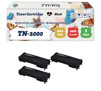 Compatible for Brother TN-2000 Toner Cartridge Work for Brother FAX-2920 HL-2500 HL-2030 MFC-7220 DCP-7025 Printers (3 Pack Black)