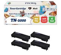 Compatible for Brother TN-2000 Toner Cartridge Work for Brother HL-2040 HL-2045 MFC-7225N MFC-7420 DCP-7820 Printers (4 Pack Black)