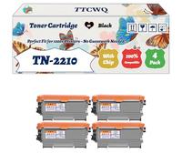 Compatible for Brother TN-2210 Toner Cartridge Work for Brother DCP-7060D FAX-2940 FAX-2845 MFC-7360N Printers, with Chip, High Yield 3600 Pages, High-Definition Printing (4 Pack Black)