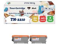 Compatible for Brother TN-2210 Toner Cartridge Work for Brother MFC-7460N DCP-7070DW MFC-7860DW FAX-2840 Printers, with Chip, High Yield 3600 Pages, High-Definition Printing (2-Pack Black)