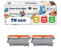 Compatible for Brother TN-2210 Toner Cartridges Work for Brother MFC-7360N MFC-7460DN MFC-7460N MFC-7860DW Printers, with Chip, High Yield 3600 Pages, High-Definition Printing (2-Pack Black)