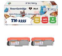 Compatible for Brother TN-2355 Toner Cartridge Work for Brother HL-L2320D L2360DN L2520D MFC-L2700D Printers, with Chip, High Yield 3600 Pages, High-Definition Printing (2-Pack Black)