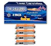 Compatible for Brother TN-241/245 Toner Cartridges, Work for Brother DCP-9020CDW DCP-9015CDW HL-3140CW HL-3150CDW HL-3170CDW Printers, Toner Cartridges TN241 TN245 (4 Pack Black)