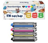 Compatible for Brother TN-241/245 Toner Cartridges Work for Brother DCP-9020CDW DCP-9015CDW HL-3140CW HL-3150CDW Printers (4-Pack BK/C/M/Y)