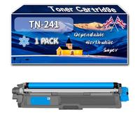 Compatible for Brother TN-241 Toner Cartridge, Work for Brother DCP-9020CDW DCP-9015CDW HL-3150CDN MFC-9140CDN Printers, Toner Cartridge TN-241C TN-241Y TN-241BK TN-241M (1 Pack Cyan)