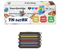 Compatible for Brother TN-247BK TN-247C TN-247M TN-247Y Toner Cartridge Work for Brother DCP-L3510CDW DCP-L3550CDW HL-L3210CW HL-L3270CDW MFC-L3730CDN Printers (4-Pack BK/C/M/Y)