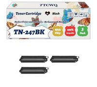 Compatible for Brother TN-247BK TN-247C TN-247M TN-247Y Toner Cartridge Work for Brother DCP-L3510CDW DCP-L3550CDW HL-L3210CW HL-L3270CDW MFC-L3730CDN Printers (3 Pack Black)