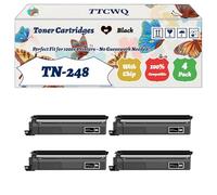 Compatible for Brother TN-248 Toner Cartridges Work for Brother MFC-L8340CDW MFC-L3760CDW MFC-L3740CDWE Printers, with Chip, High Yield 2500 Pages, High-Definition Printing (4 Pack Black)