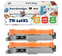 Compatible for Brother TN-248XL Toner Cartridges Work for Brother TN-248 TN 248XL HL-L3220CW MFC-L8390CDW DCPL3520CDW DCP-L3560CDW Printers (2 Pack Black)