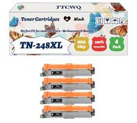 Compatible for Brother TN-248XL Toner Cartridges Work for Brother TN-248 TN 248XL HL-L3220CW MFC-L8390CDW DCPL3520CDW DCP-L3560CDW Printers (4 Pack Black)