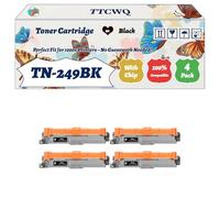 Compatible for Brother TN-249BK TN-249C TN-249M TN-249Y Toner Cartridge Work for Brother MFC-L8340CDW MFC-L8390CDW HL-L8230CDW Printers (4 Pack Black)