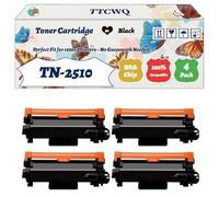 Compatible for Brother TN-2510 Toner Cartridge Work for Brother DCP-L2620DW DCP-L2660DW DCP-L2627DWE DCP-L2665DW Printers (4 Pack Black)