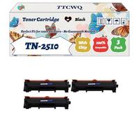 Compatible for Brother TN-2510 Toner Cartridge Work for Brother HL-L2400DWE HL-L2445DW HL-L2447DW MFC-L2800DW Printers, with Chip, High Yield 2200 Pages, High-Definition Printing (3 Pack Black)