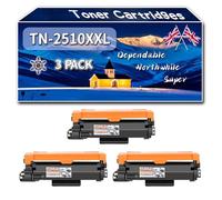 Compatible for Brother TN-2510XXL TN2510XXL Toner Cartridges, Work for Brother HL-L2865DW MFC-L2960dw MFC-L2980dw Printers, Toner Cartridges (3 Pack Black)