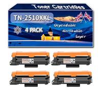 Compatible for Brother TN-2510XXL TN2510XXL Toner Cartridges, Work for Brother HL-L2865DW MFC-L2960dw MFC-L2980dw Printers, Toner Cartridges (4 Pack Black)
