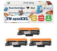 Compatible for Brother TN-2510XXL TN2510XXL Toner Cartridges Work for Brother HL-L2865DW MFC-L2960dw Printers (3 Pack Black)