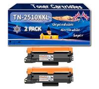 Compatible for Brother TN-2510XXL TN2510XXL Toner Cartridges, Work for Brother HL-L2865DW MFC-L2960dw MFC-L2980dw Printers, Toner Cartridges (2-Pack Black)