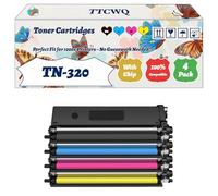Compatible for Brother TN-320 Toner Cartridges Work for Brother DCP-9055CDW DCP-9270CDN HL-4140CN HL-4150CDN HL-4570CDW MFC-9460CDN MFC-9465CDN Printers (4-Pack BK/C/M/Y)