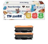 Compatible for Brother TN-320BK Toner Cartridge Work for Brother HL-4150CN HL-4570CDW MFC-9460CDN MFC-9970CDW Printers, with Chip, High Yield 7500 Pages, High-Definition Printing (2 Pack Black)