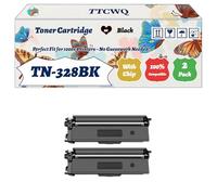 Compatible for Brother TN-328BK TN-328C TN-328M TN-328Y Toner Cartridge Work for Brother HL-4570CDWT HL-4570CDW DCP-9270CDN Printers (2 Pack Black)