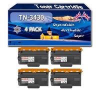Compatible for Brother TN-3430 Toner Cartridge, Work for Brother HL-L5100DNT HL-L6300DWT MFC-L5700DN MFC-L6800DWT HL-L5000D Printers, Toner Cartridge TN3430 (4 Pack Black)