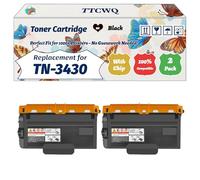 Compatible for Brother TN-3430 Toner Cartridge Work for Brother HL-L5200DWT MFC-L6800DW MFC-L6900DWT DCP-L6600DW Printers (2-Pack Black)
