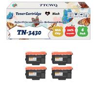 Compatible for Brother TN-3430 Toner Cartridge Work for Brother HL-L6300DW MFC-L6800DW HL-L5050DN HL-L6400DW Printers, with Chip, High Yield 4000 Pages, High-Definition Printing (4 Pack Black)