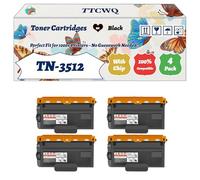 Compatible for Brother TN-3512 Toner Cartridges Work for Brother MFC-L6800DWT MFC-L6800DW HL-L6400DWT Printers, with Chip, High Yield 9000 Pages, High-Definition Printing (4 Pack Black)