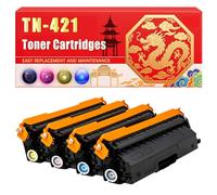 Compatible for Brother TN-421 DCP-L8410CDW HL-L8260CDW HL-L8360CDW MFC-L8690CDW MFC-L8900CDW Toner Cartridges Printers, With Chip Large Capacity 4500 Pages (4-Pack BK/C/M/Y)