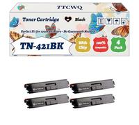 Compatible for Brother TN-421BK TN-421C TN-421M TN-421Y Toner Cartridge Work for Brother DCP-L8410CDW MFC-L8690CDW HL-L8260CDW MFC-L8900CDW Printers (4 Pack Black)