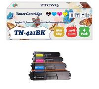 Compatible for Brother TN-421BK TN-421C TN-421M TN-421Y Toner Cartridge Work for Brother DCP-L8410CDW MFC-L8690CDW HL-L8260CDW MFC-L8900CDW Printers (4-Pack BK/C/M/Y)