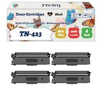 Compatible for Brother TN-423 Toner Cartridges Work for Brother MFC-L8690CDW MFC-L8900CDW DCP-L8410CDW Printers, with Chip, High Yield 4000 Pages, High-Definition Printing (4 Pack Black)