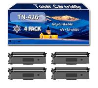 Compatible for Brother TN-426 Toner Cartridge, Work for Brother HL-L8360CDW MFC-L8900CDW Printers, Toner Cartridge TN-426BK TN-426C TN-426M TN-426Y TN426 (4 Pack Black)