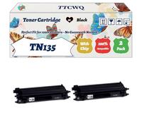 Compatible for Brother TN135 Toner Cartridge Work for Brother DCP-9040CN DCP-9042CDN DCP-9045CDN HL-4040CN Printers (2 Pack Black)