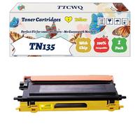 Compatible for Brother TN135 Toner Cartridges Work for Brother DCP-9040CN HL-4040CN MFC-9440CN DCP-9042CDN Printers, with Chip, High Yield 6000 Pages, High-Definition Printing (1 Pack Yellow)