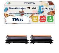 Compatible for Brother TN135 Toner Cartridges Work for Brother DCP-9040CN HL-4040CN MFC-9440CN DCP-9042CDN Printers, with Chip, High Yield 6000 Pages, High-Definition Printing (2 Pack Black)